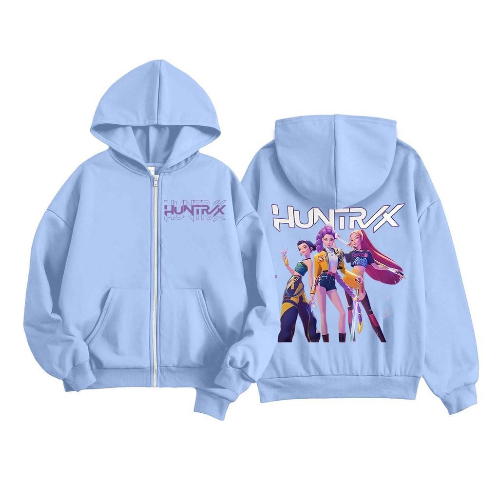 Dětská móda Dámská lehká mikina s dlouhým rukávem na zip Tištěná mikina s kapsami