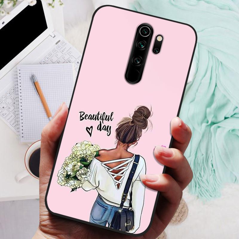 Phone Cover For Xiaomi Redmi Note 8 Pro Case Silicone Lovely Black Bumper Soft TPU Coque for Redmi Note8 Pro 8Pro Shells Fundas