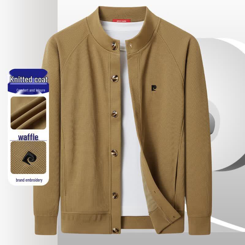 Pierre Cardin Waffle Knit Stand-Collar Cardigan Jacket 2XL