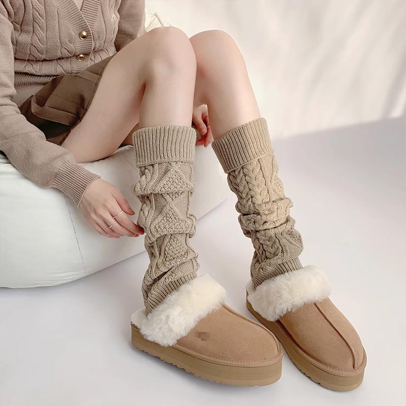 Y2K Leg Warmers Autumn Winter Knitted White Slouch Socks Maillard Mid Calf Socks JK Calf Socks Leg Sleeves Sweet And Slimming