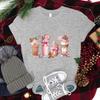 Funny Christmas Coffee Print Women Loose Short Sleeve Round Neck Top Female Casual