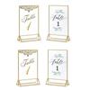 A84E-2X Acrylic Sign Holder Gold Picture Frame Double Sided Clear Display Stand, Gold Acrylic Frames For Home Shop Restaurant