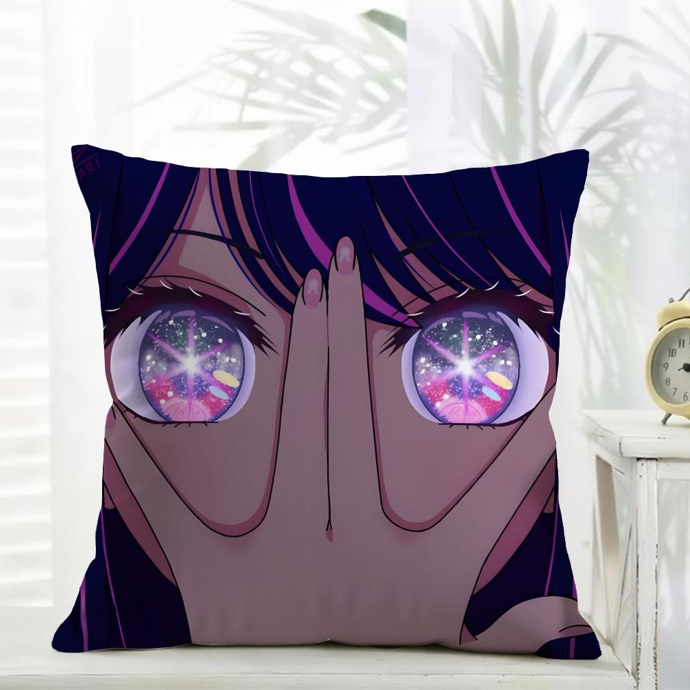 Oshi No Ko Anime Ai Hoshino Movie Sticky Cushion Cover comfort Daily Washable Linen Soft for Sofa Bed Home Room Decor