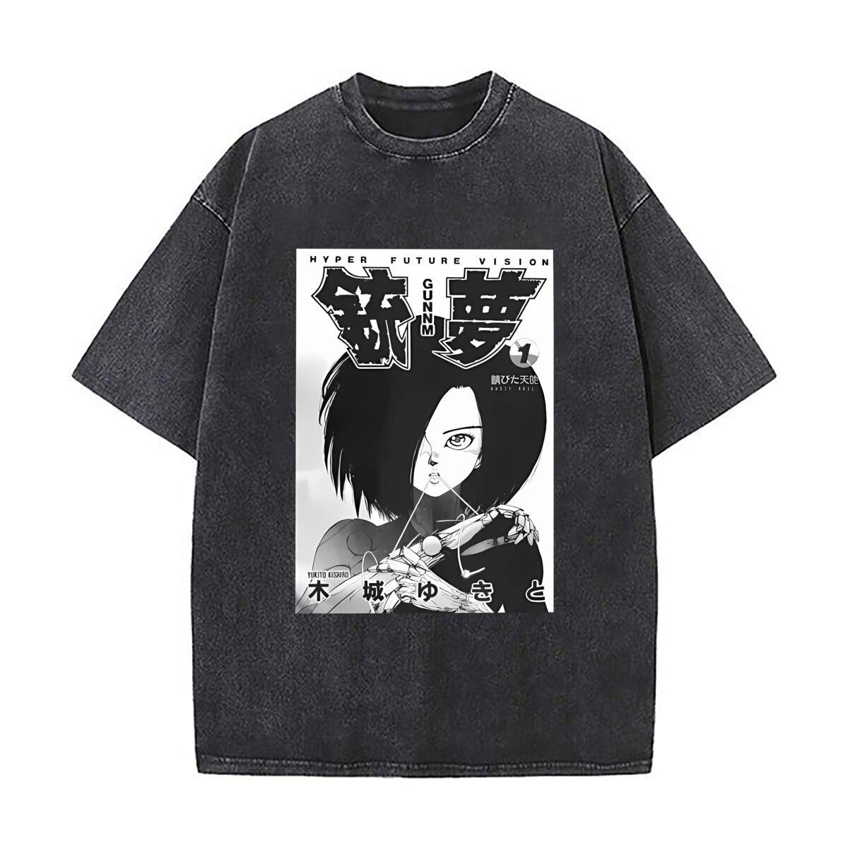 

Another (Battle Angel Alita) Art Washed Vintage TShirts Street Hip Hop Retro Punk T Shirt S