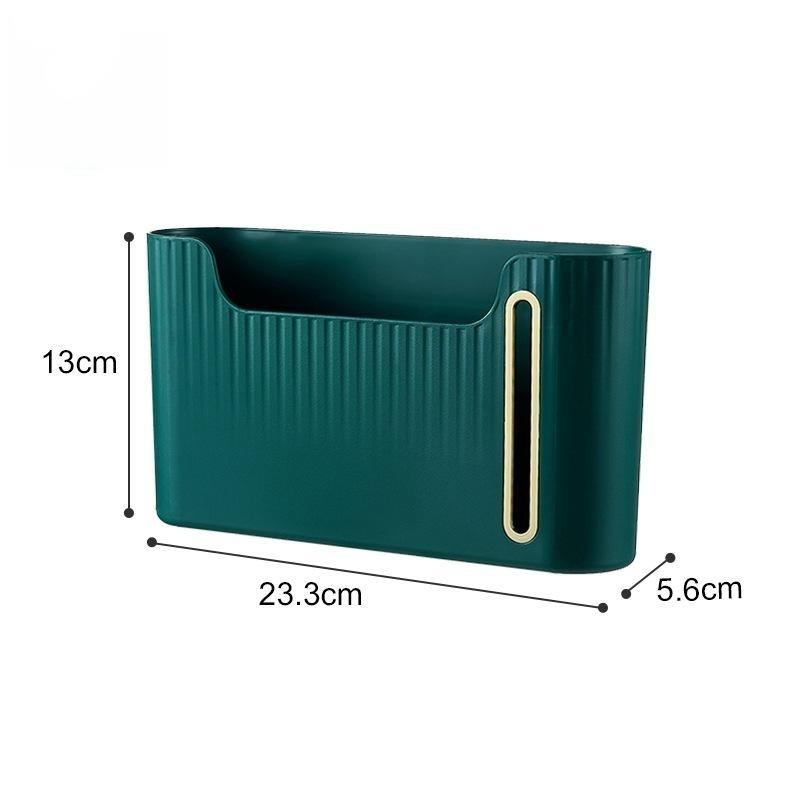 Kitchen Garbage Bag Storage Tool, Household Large Capacity Non Perforated Wall Hanging, Withdrawable Creative Plastic Bag Storage Box