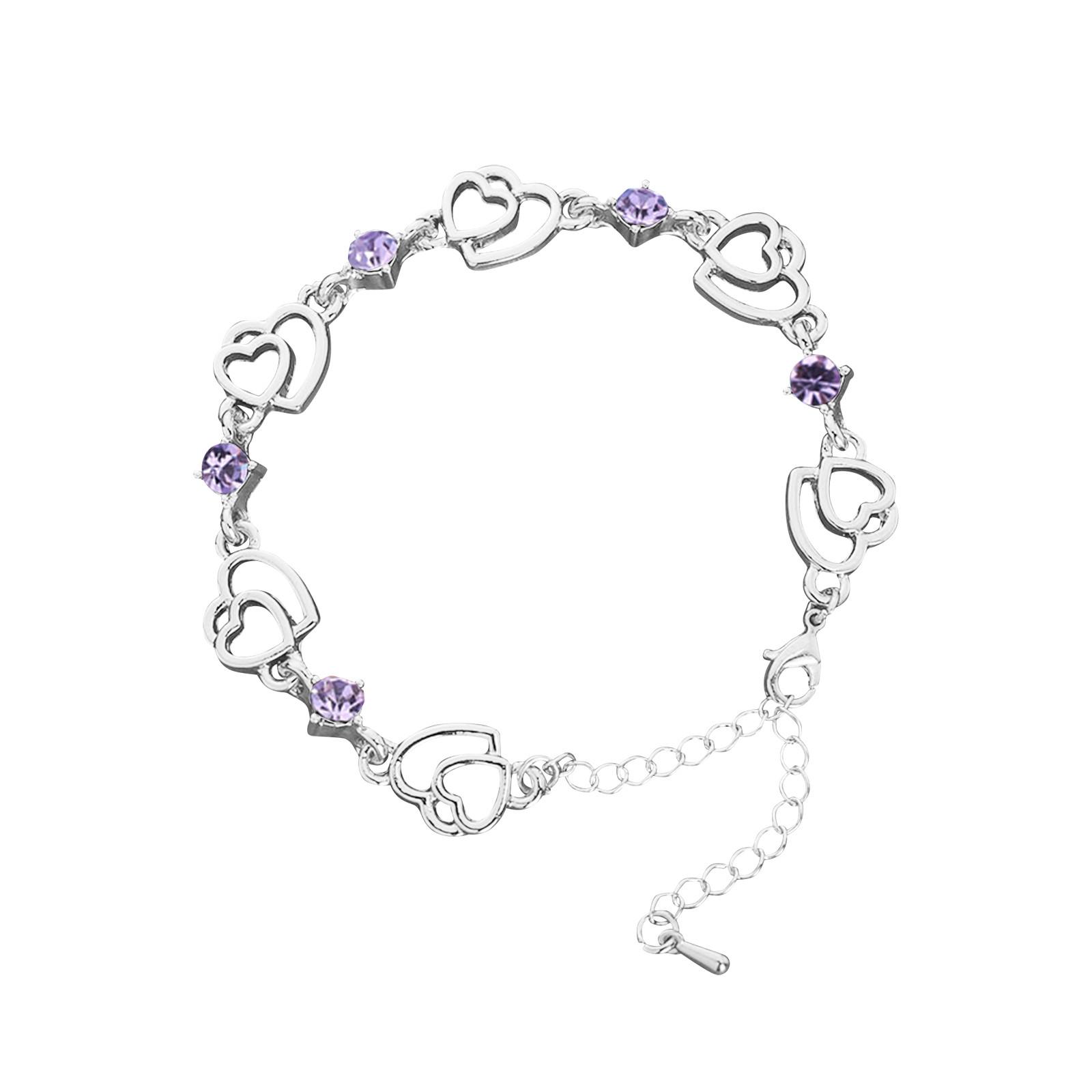 

Европейская и американская мода браслет с двумя сердечками, микробриллиантами, для девушек-студенток, сетка, красные украшения на руку. One Size