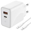 30W Charger - Google - Pixel 7/7 Pro/6/6 Pro/6A - 2 Ports - USB-C - QC 3.0