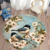 Free Shipping! Charming Birds and Blossoms Round Rug for Living Room Decor Round Carpet for Home Sofa Bedroom, Gift