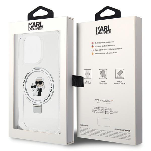 Karl Lagerfeld Klhmp15Xhmrskch Iphone 15Pro Max 6.7 Biały/White Hardcase Ring Stand Karl&Choupettte Magsafe