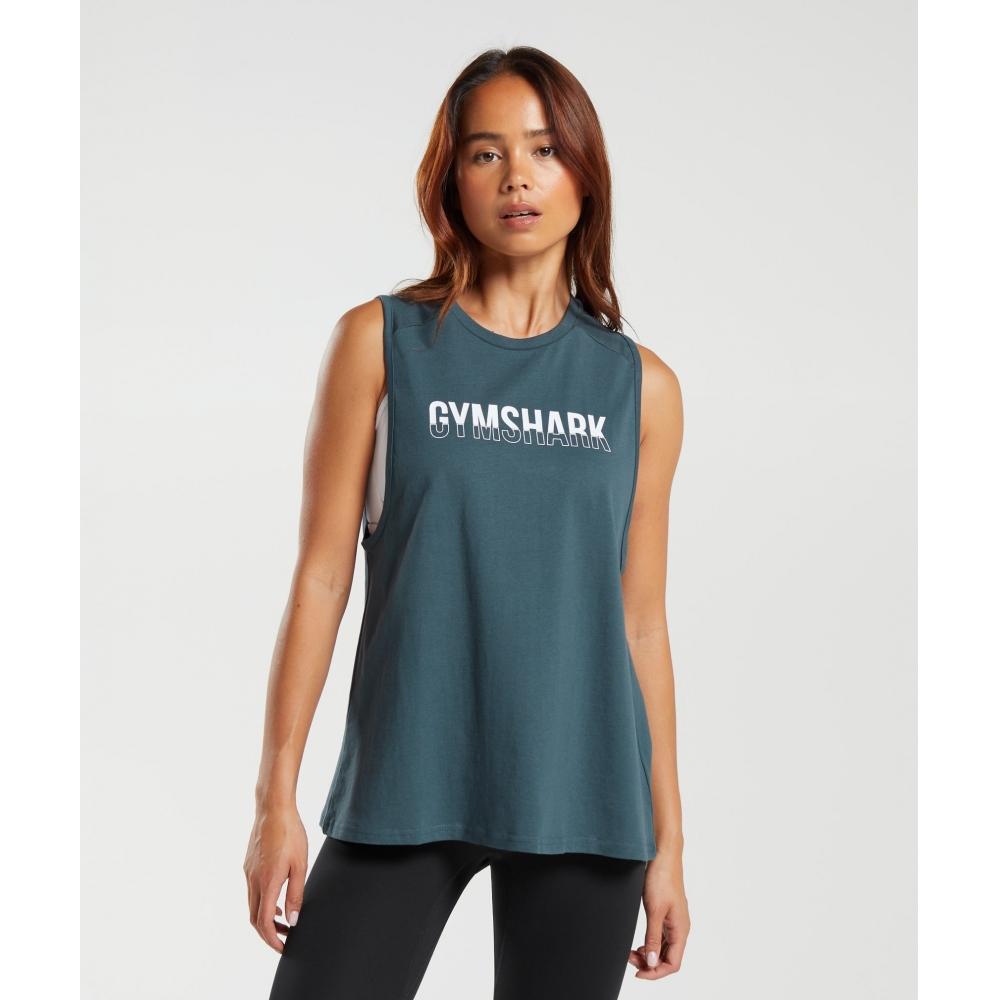

GYMSHARK Fraction Tank Smokey Teal B3A6V TBJ2