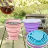Folding Food Grade Water Cup Travel Silicone Retractable Folding Water Cup  Heat Resistant Telescopic Drinking Cups