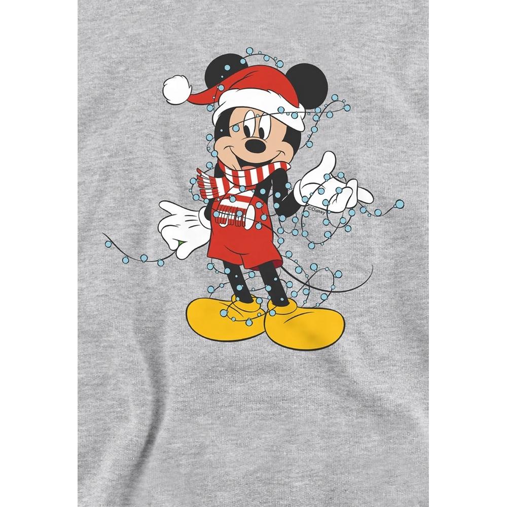 Disney Childrens/Kids Mickey Mouse Christmas Lights Heather Hoodie