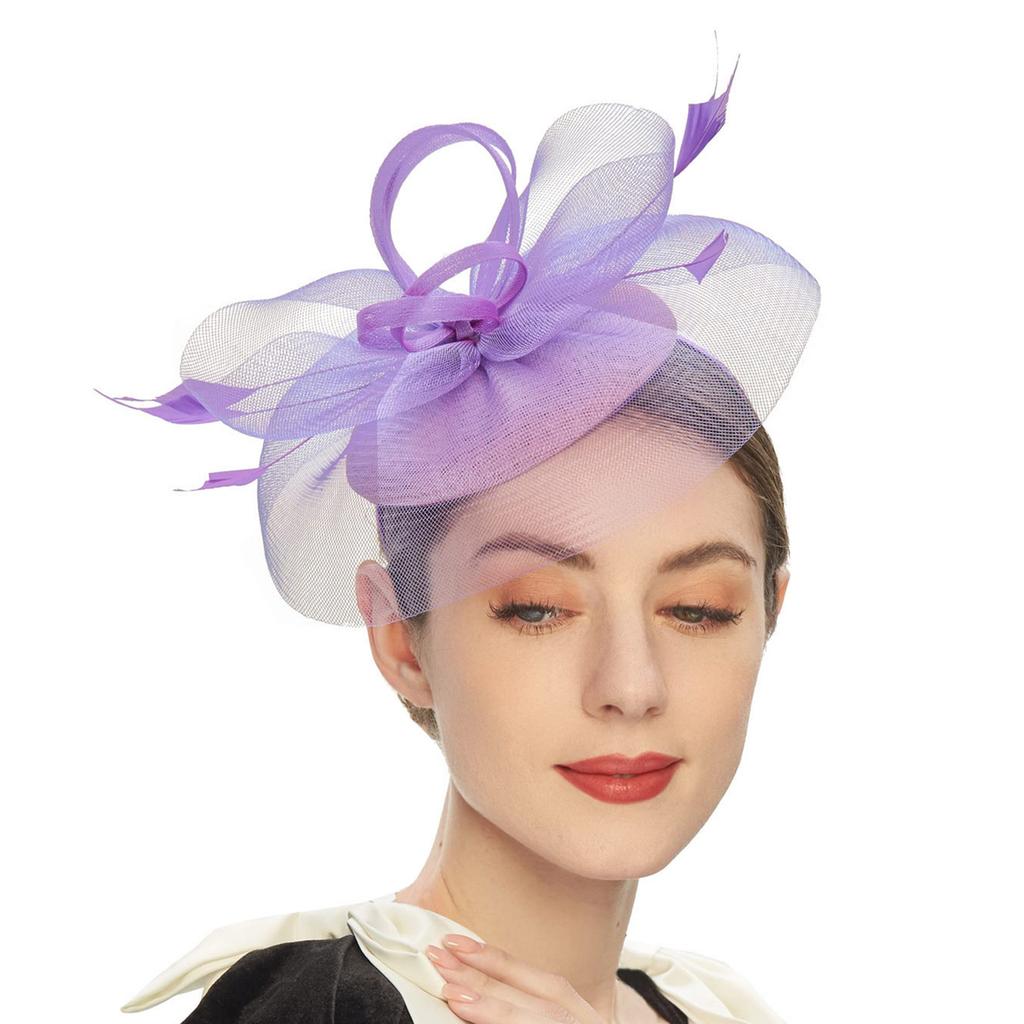 Elegant Fascinator Hat Headbands Funny Girl Hat Headgear Lovely Hairpiece for Wedding Party