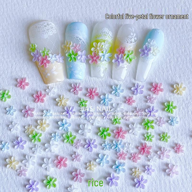 Colorful 3D Plumeria Flower Nail Art Decorations
