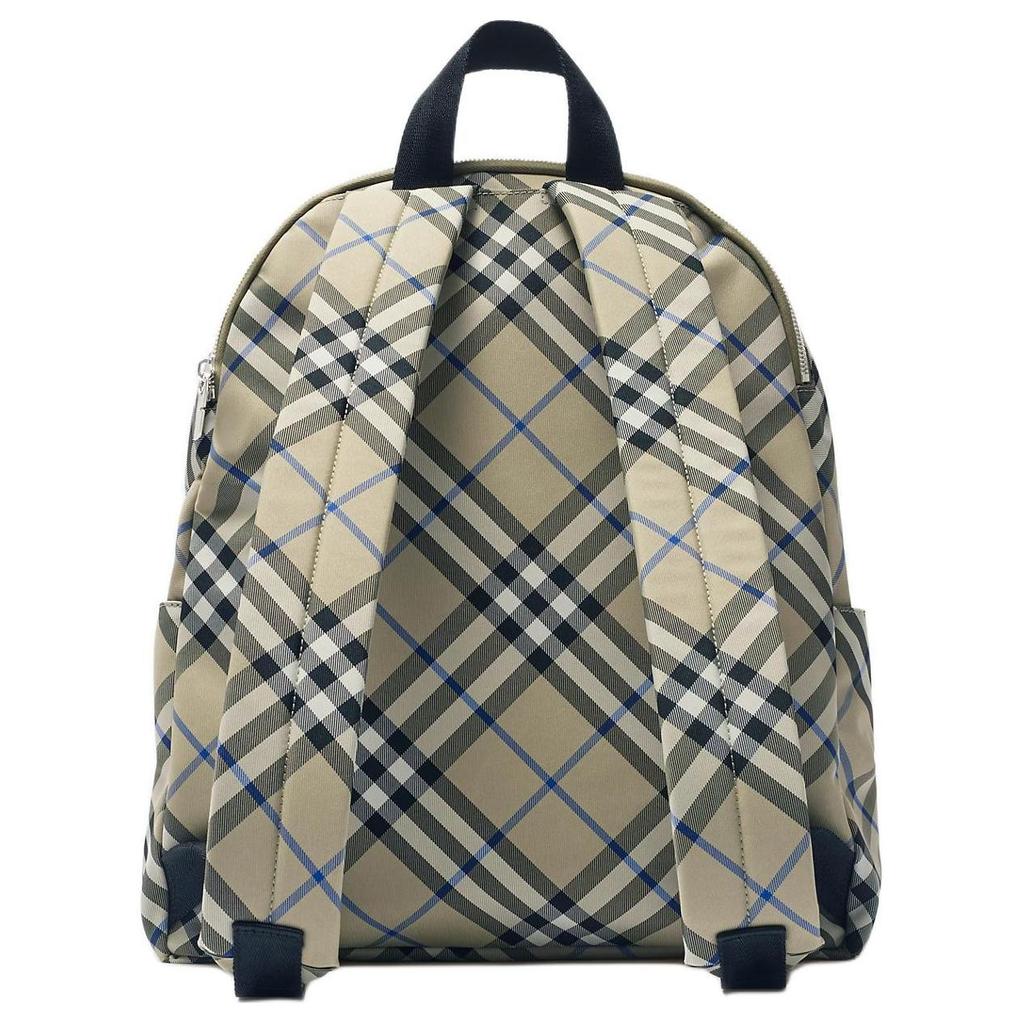 Burberry Adjustable Shoulder Strap Zipper Closure Plaid Polyester Backpack Men Backpack Moss-Green 80913331