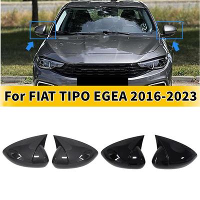For Fiat Tipo Egea 2016 2017 2018- Car Rearview Side Mirror Cover Wing Cap Exterior Door Housing Shell Trim ABS Adhesive