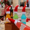 30pcs Mini Santa Hats Home Christmas Decor Lollipop Candy Cover Cup Bottle Cover