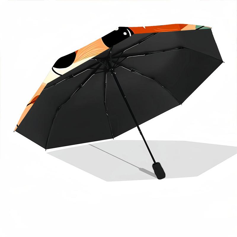 1pc Autumn Fox Forest Friend Adventure Auto Open/close, 8-Rib Iron Frame, Compact Folding Cute Umbrella All-Season Portable Umbrella for Travel0104013