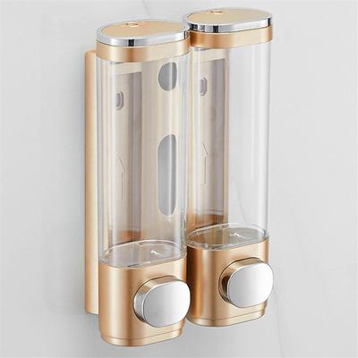 Wandmontierter Flüssigseifenspender, Handwaschspender, Familienhotel, Badezimmer, Duschgel, Shampoo-Behälter, Golden Silver
