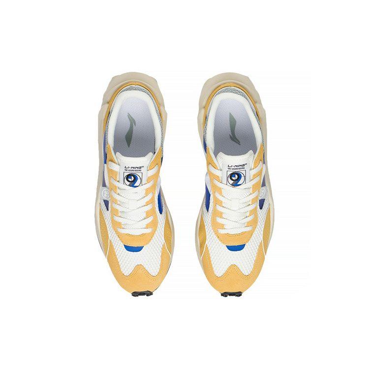 Li Ning Square Low top Sports Casual Shoes Men's Yellow White Blue AGCS107-4
