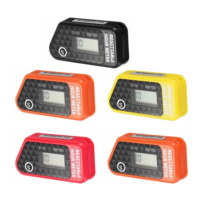 Waterproof LCD Timer Counter Black / Red For Motorcycle/ATV/Powerboat/Law Mower Maintenance Reminder