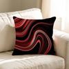Federa per Cuscino Decorativa da Divano per Soggiorno Casa Decorazione Personalizzata Ripple Art Nero Rosso
