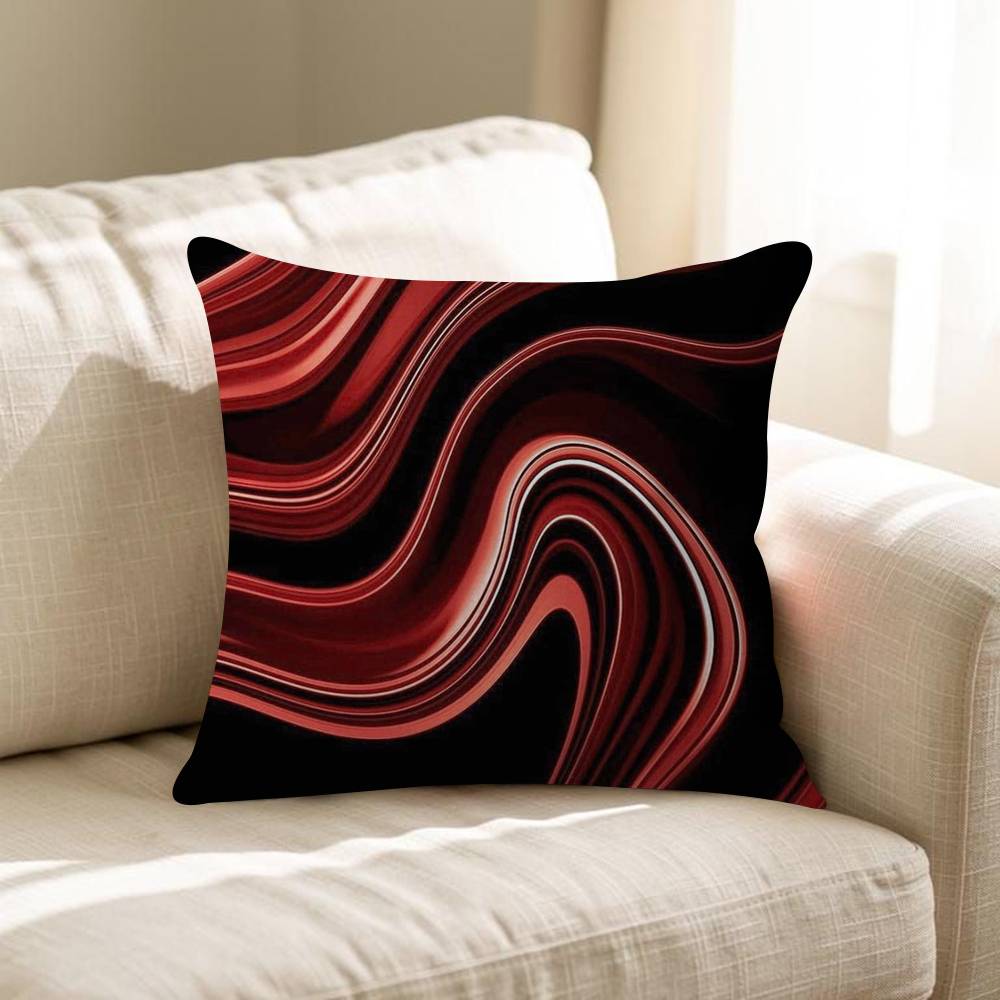 

Black Red Ripple Art Pillow Cushion Cover Pillowcase Living Room Sofa Home Decor Customized 30x30 cm