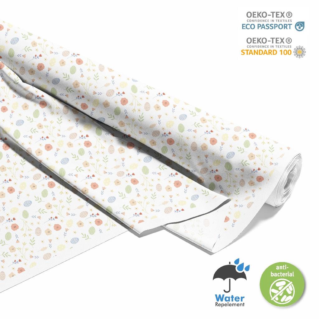 Outdoor Dekostoffe Oxford - Motiv Ostereier Und Blumen I Dx307