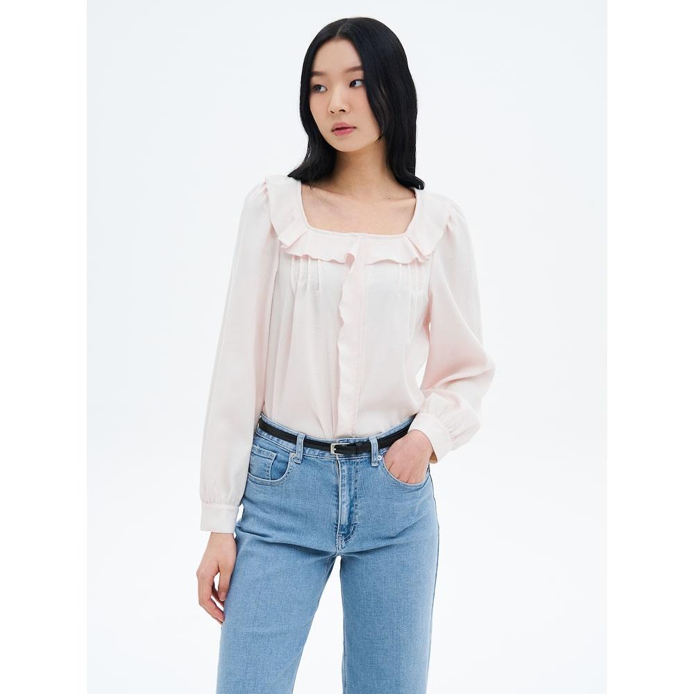 8Seconds Neckline Frill Blouse Ivory Ivory/S