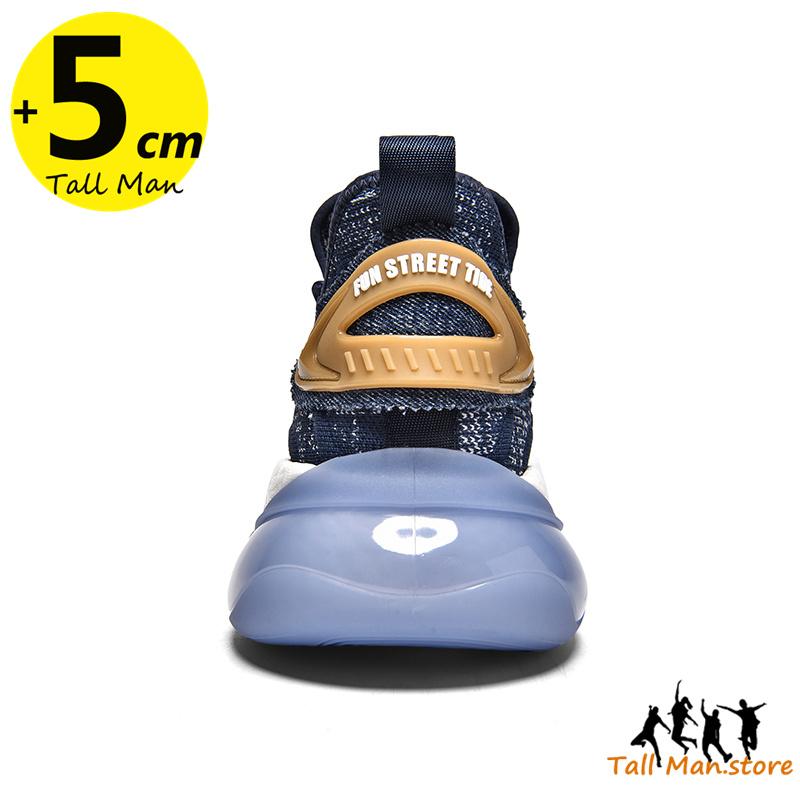 Sports Men Elevator Sneakers Height Increase Shoes Insole 5Cm Man Leisure Fashion Basketball
