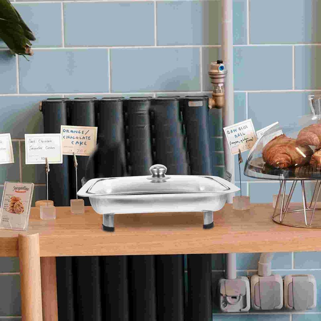 Großer Stahl Buffetwärmer Grillplatte Essen Restaurant Edelstahl Kommerzieller Servierhalter für Vierbeiniges Tablett