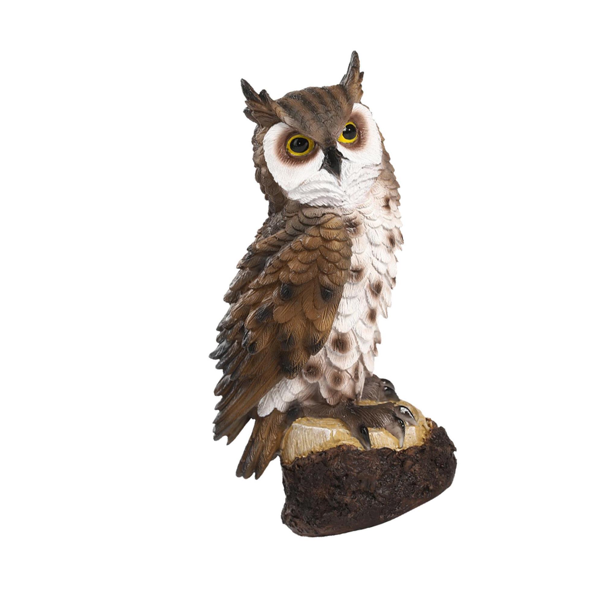 

Realistic Horned Owl Decoy Bird Scarecrow for Yard Garden Statues Ornament