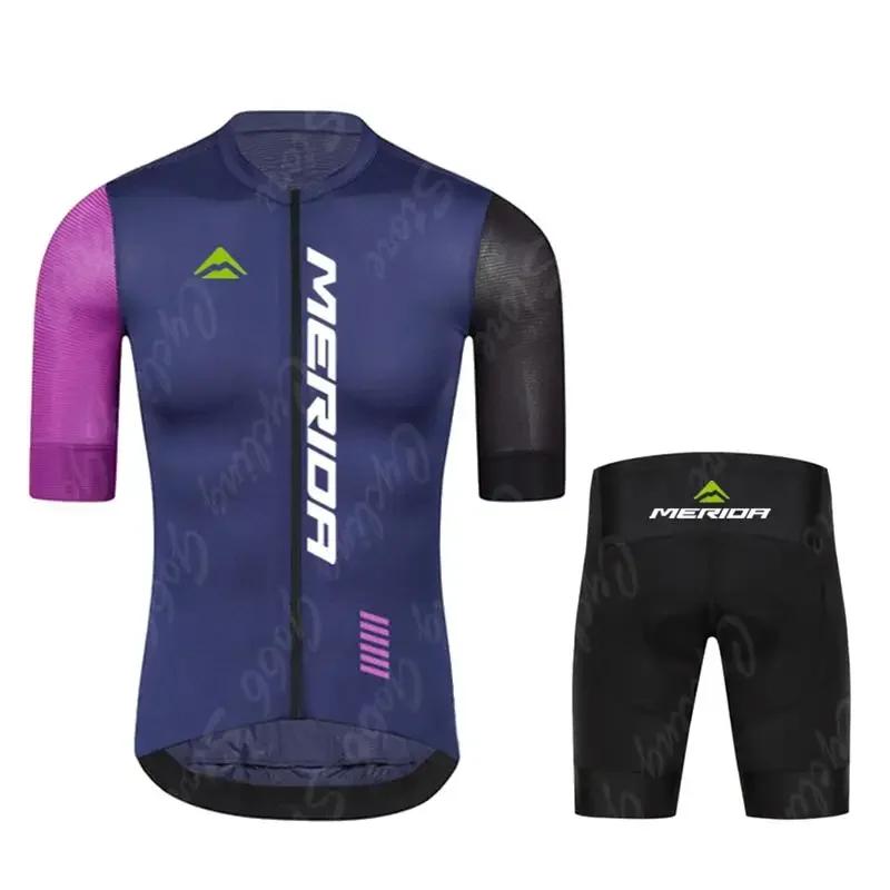 Abbigliamento Estivo Merida per Ciclismo Maglietta Traspirante per Bici Uniforme MTB Pantaloncini da Ciclismo Sportivi per Bicicletta Set Completo Traspirante Estivo per Ciclismo 2026