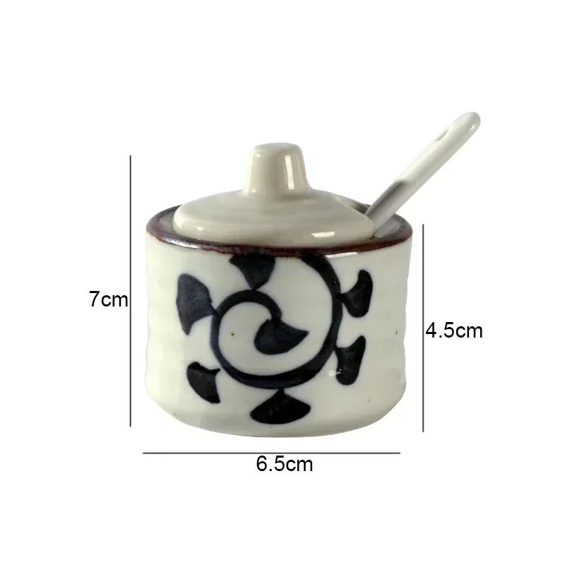 Retro Ceramic Seasoning Jars Salt and Pepper Shakers Kitchen Spice Tools Spice Organizer Jars Seasoning Box Kitchen Accessories