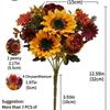 Sunflower & Daisy Mix Artificial Sunflowers Autumn Theme Fake Flower Decor  Wedding Decoration