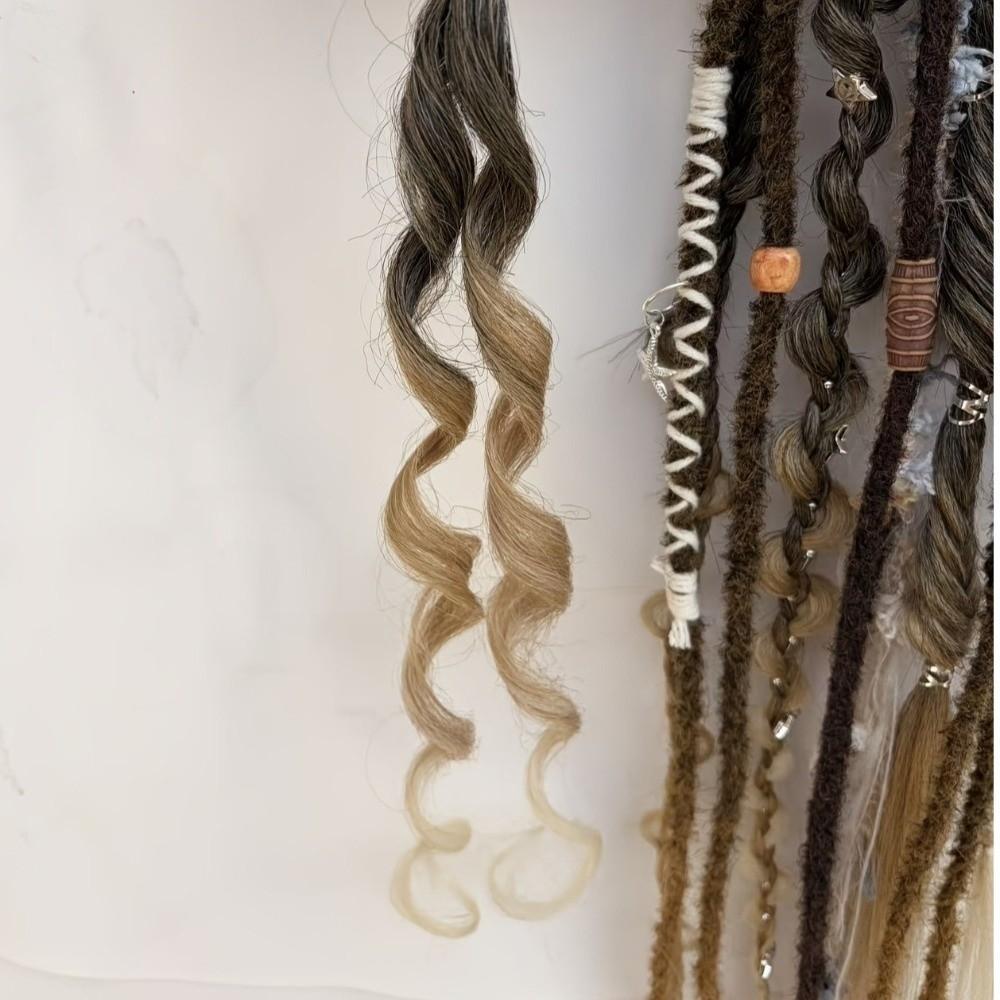 Ombre Textured Dreadlock Ponytail 24Inch Twist Braid Hairpiece Women's Braided Wigs for Women
