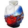 Christmas Men's Hoodie 3D Printed Long-Sleeve Hooded Sweatshirt Fall/Winter Holiday Style Casual Oversized Men's Sweatshirt Top