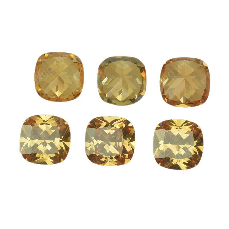 Champagne Yellow Round Corner Cushion Moissanite Gemstone Loose Stone 5.5x6mm