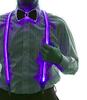 [YUANT] LED Bow Tie, Light-Up Bow Tie, Glowing LED Bow Tie, Adjustable EL Wire LED Light-Up Glowing Bow Tie (Purple)
