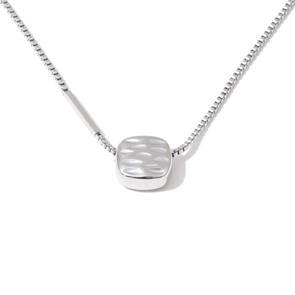 

Yhpup Waterproof Stainless Steel Removable Casting Square Pendant Necklace Chic Korean Distinctive Charming Jewelry Wholesale