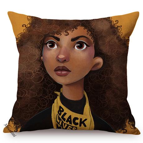 Africa Fashion Black Girl Pop Art Posters Style Decorative Cushion Cover Funky Sexy Woman Life Portrait Sofa Throw Pillow Case