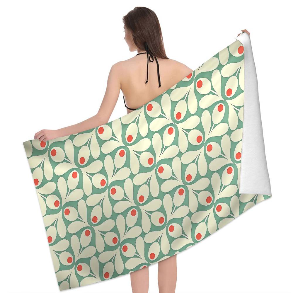 Shanika Chen Orla Kiely Leaf Flower Big Microfiber Beach Towels Quick Dry Towel Sand Beach Towels Pool Towel For Travel Swim Pool Yoga