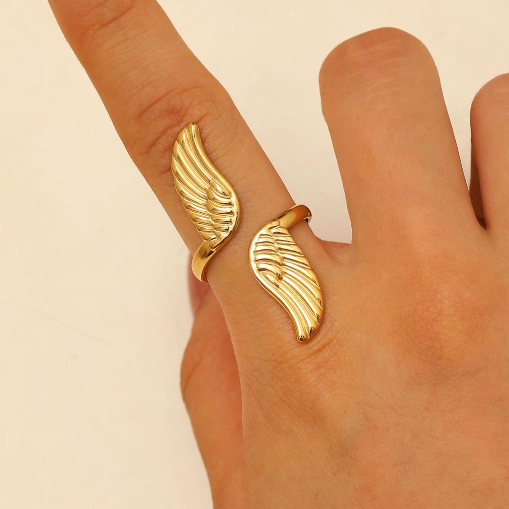 Stainless Steel Peace Dove Open Ring – Retro Titanium Steel Bird Design