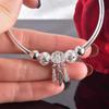 Korean Style Dreamcatcher Bracelet Women Silver Transport Beads Bangles with Tassel Girls Hand Chain Charm Bangle