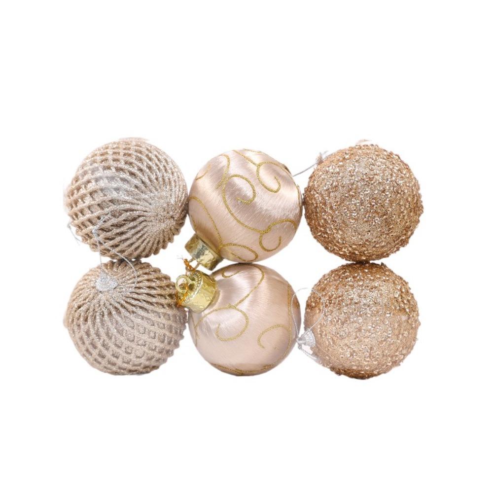 6pcs 8CM Christmas Ball Set Shatterproof Electroplating Ball  New Year