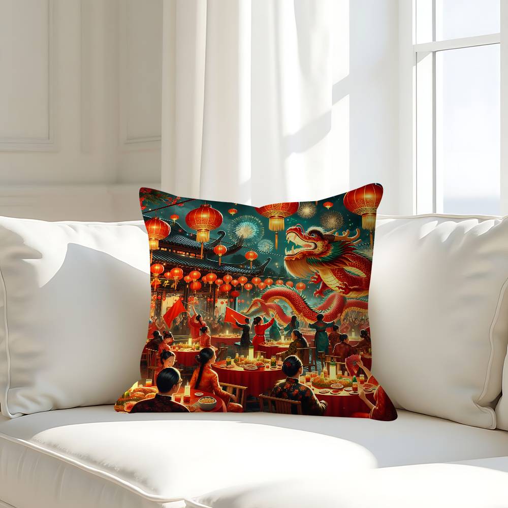 Art New Year Decorative Room Aesthetics Pillow Case Home Decor Bedroom Sofa Bed Couch Pillow Cover 45x45