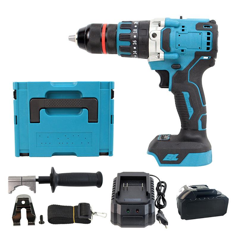 Rechargeable Brushless Cordless Impact Drill with Pistol Grip - Lightweight Hole Punching & Electric Screwdriver for Home Use