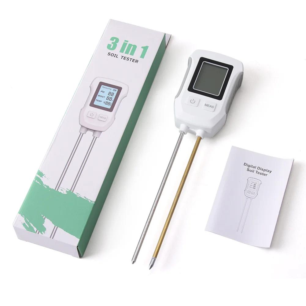 3 In1 Soil PH Tester LCD Screen Plant Temperature Environment Humidity Meter Soil Hygrometer Sensor Indoor & Outdoor Plants Use