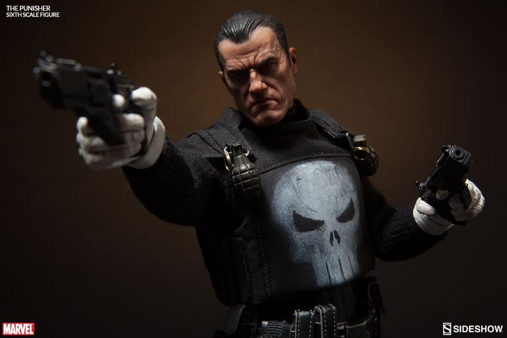 Sideshow Sixth Scale Marvel Comics Punisher Scale Plastic Painted Movable Figure #002 1/6