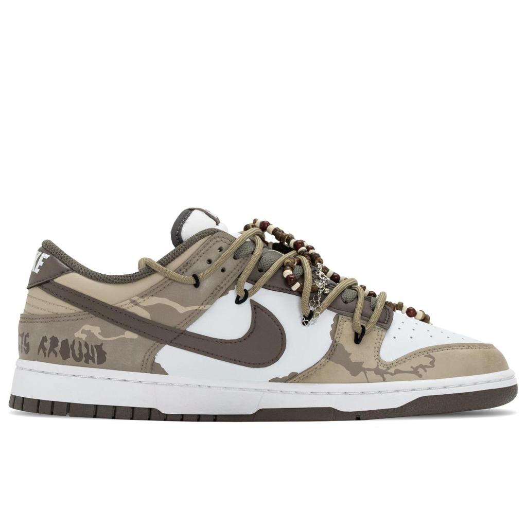 Nike Dunk Misterul Abrasiunii Sălbatice Rezistente la Abraziune Rezistente la Abraziune Pantofi de Skateboard cu Top Jos Bărbați Bej Maro HF5441-111(EchipaA-)